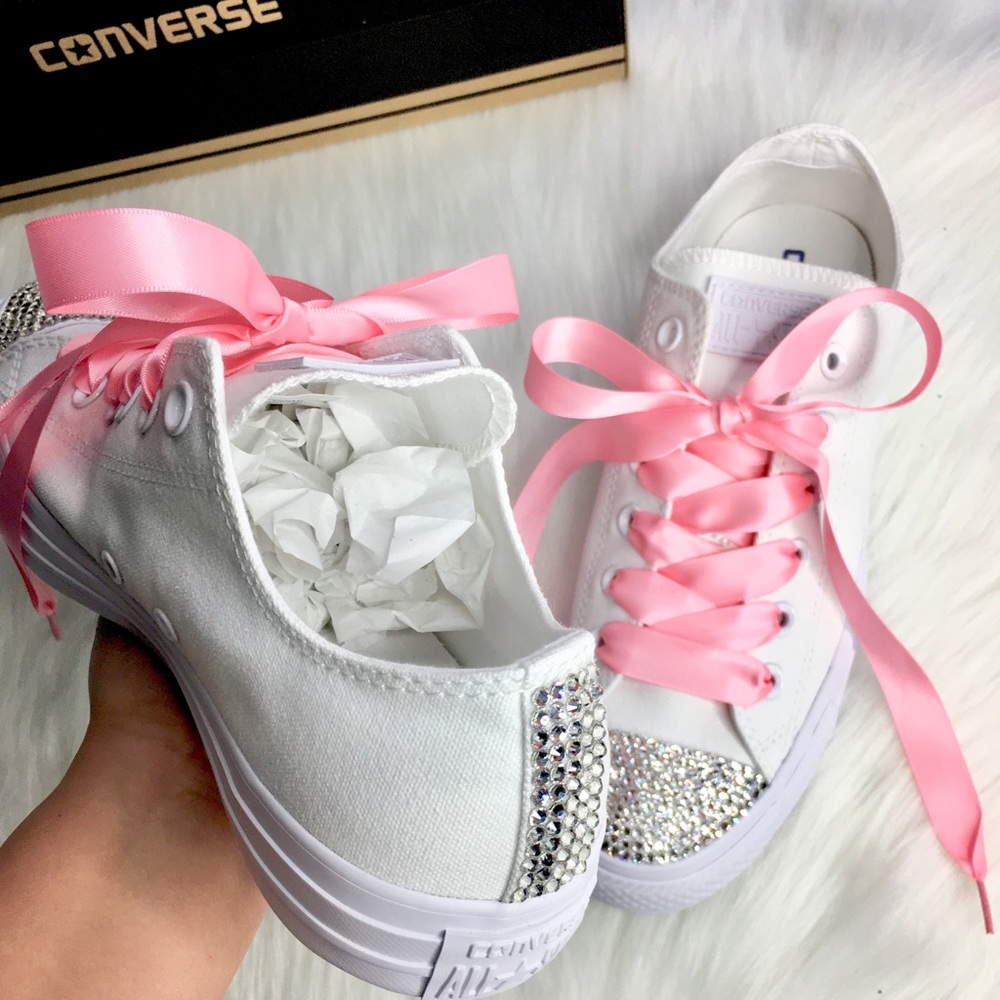 Bling Swarovski Crystal CONVERSE With Satin Laces - Picture 5 of 6